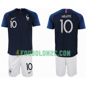 Frankrig VM 2018 MBAPPE 10 2 star Børn Hjemmebanesæt Kortærmet (+ Korte bukser)